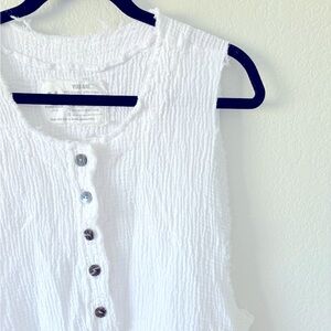 Farmhouse Frocks Tank Top Button Down White Sz Medium
